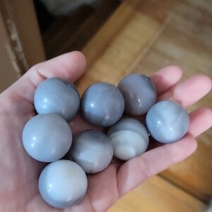 Lot of 8 Crystal Agate Spheres